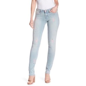 True Religion Pink Paint Splatter Skinny Jeans